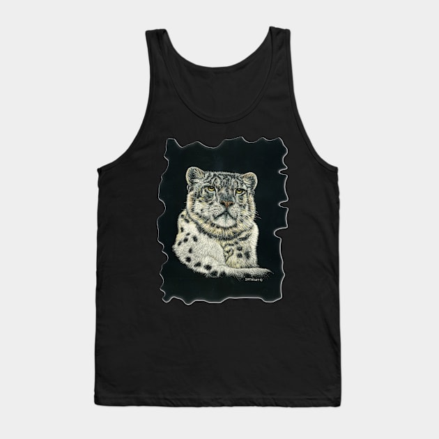 Snow Leopard Tank Top by Dave Bartholet Wildlife Art